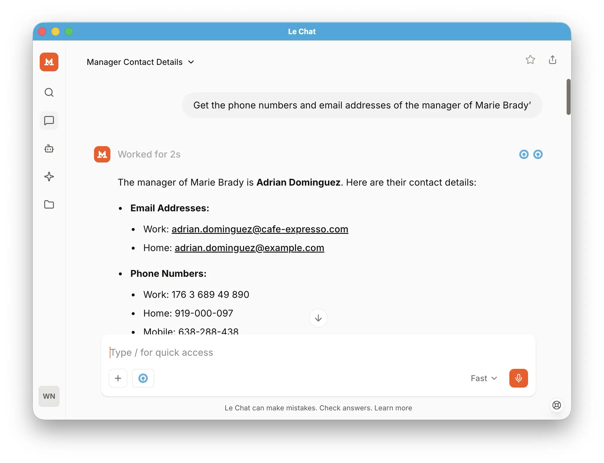 Federated Directory MCP endpoint for AI integration showing contact data access for agentic workflows